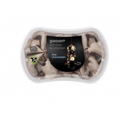 Huismerk Slagroomijs duo chocolade