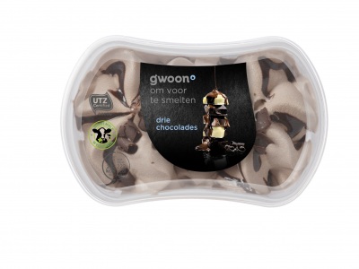 Huismerk Slagroomijs duo chocolade