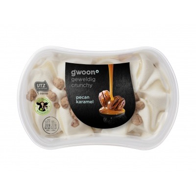Huismerk Slagroomijs pecan karamel