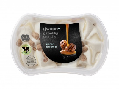 Huismerk Slagroomijs pecan karamel