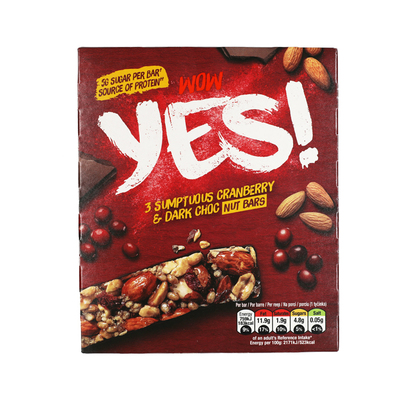 Yes Pure chocola & cranberry notenreep 3pack