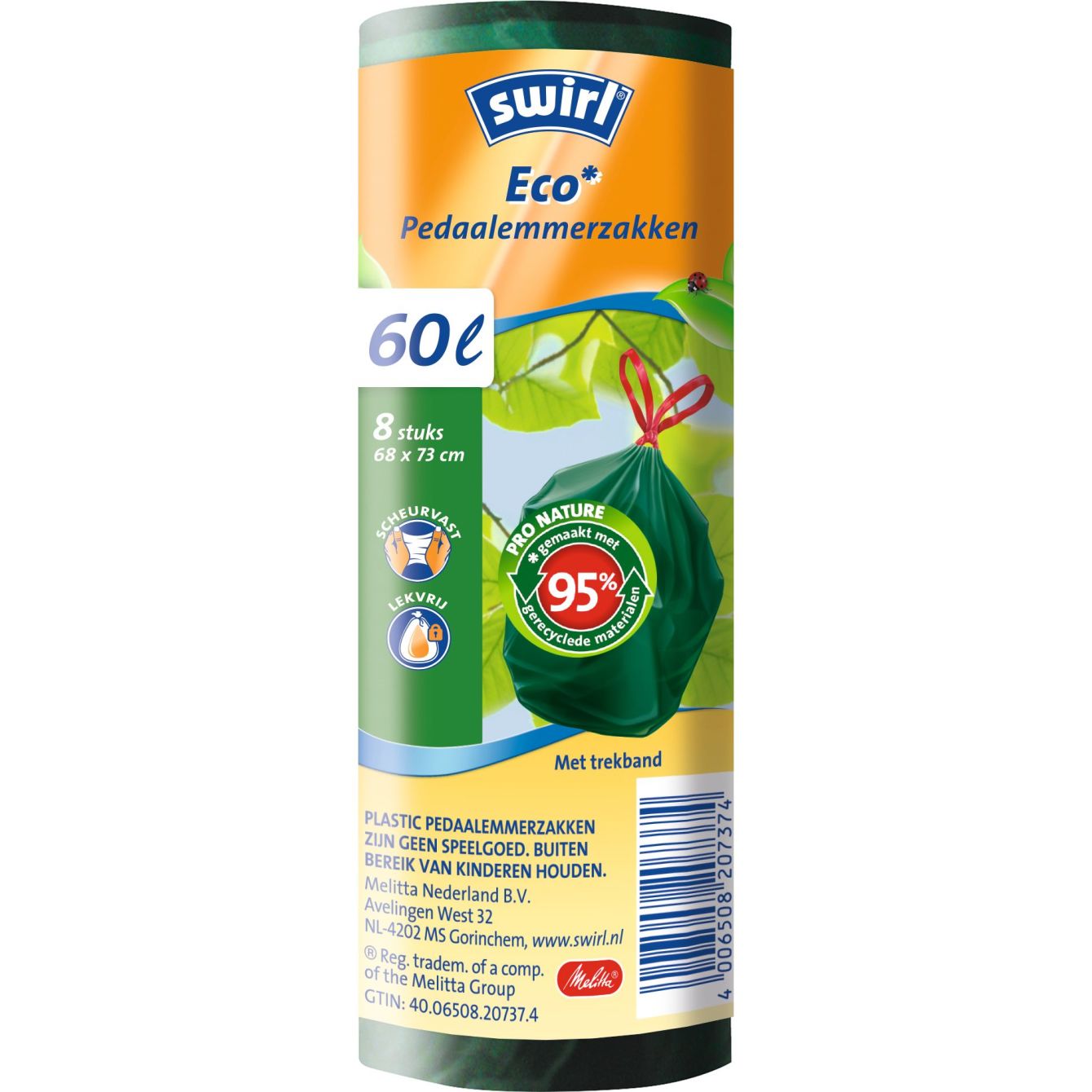Swirl Afvalzak Eco Trekband 60 Liter