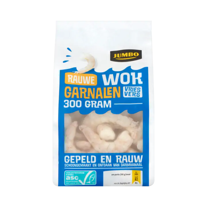 Huismerk Rauwe Wok Garnalen Vriesvers