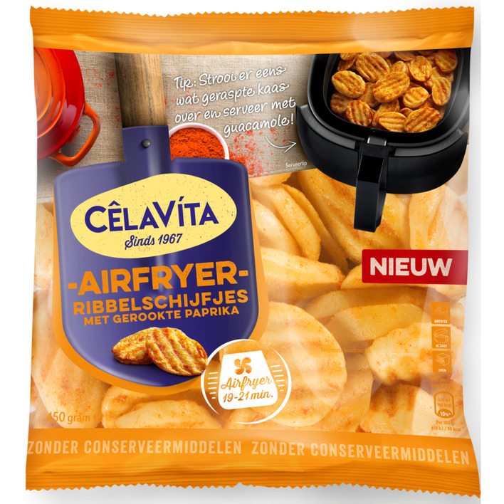 CêlaVíta Airfryer ribbelschijf paprika