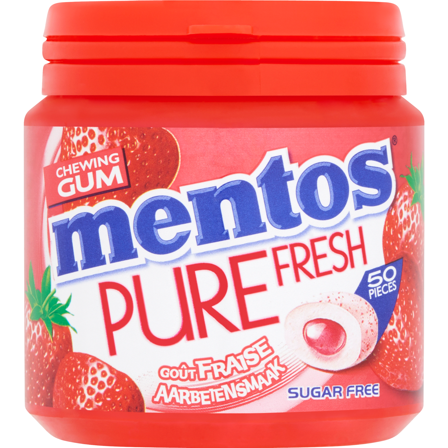 Mentos Gum pure fresh strawberry 50 stuks