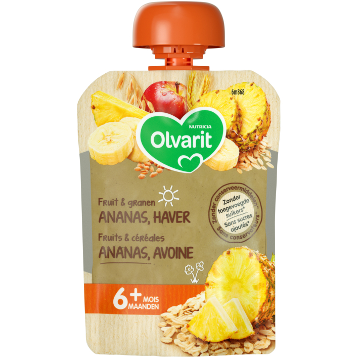 Olvarit Knijpzakje ananas haver 6m868