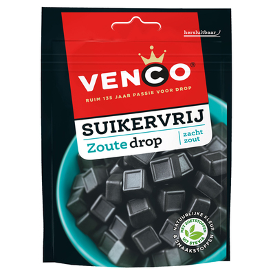 Venco Suikervrij zoute drop