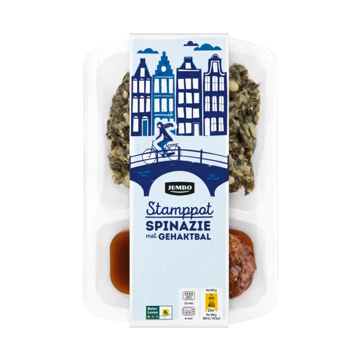 Huismerk Spinazie met Gehaktbal