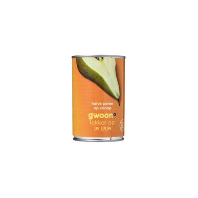 Huismerk Halve Peren op Siroop