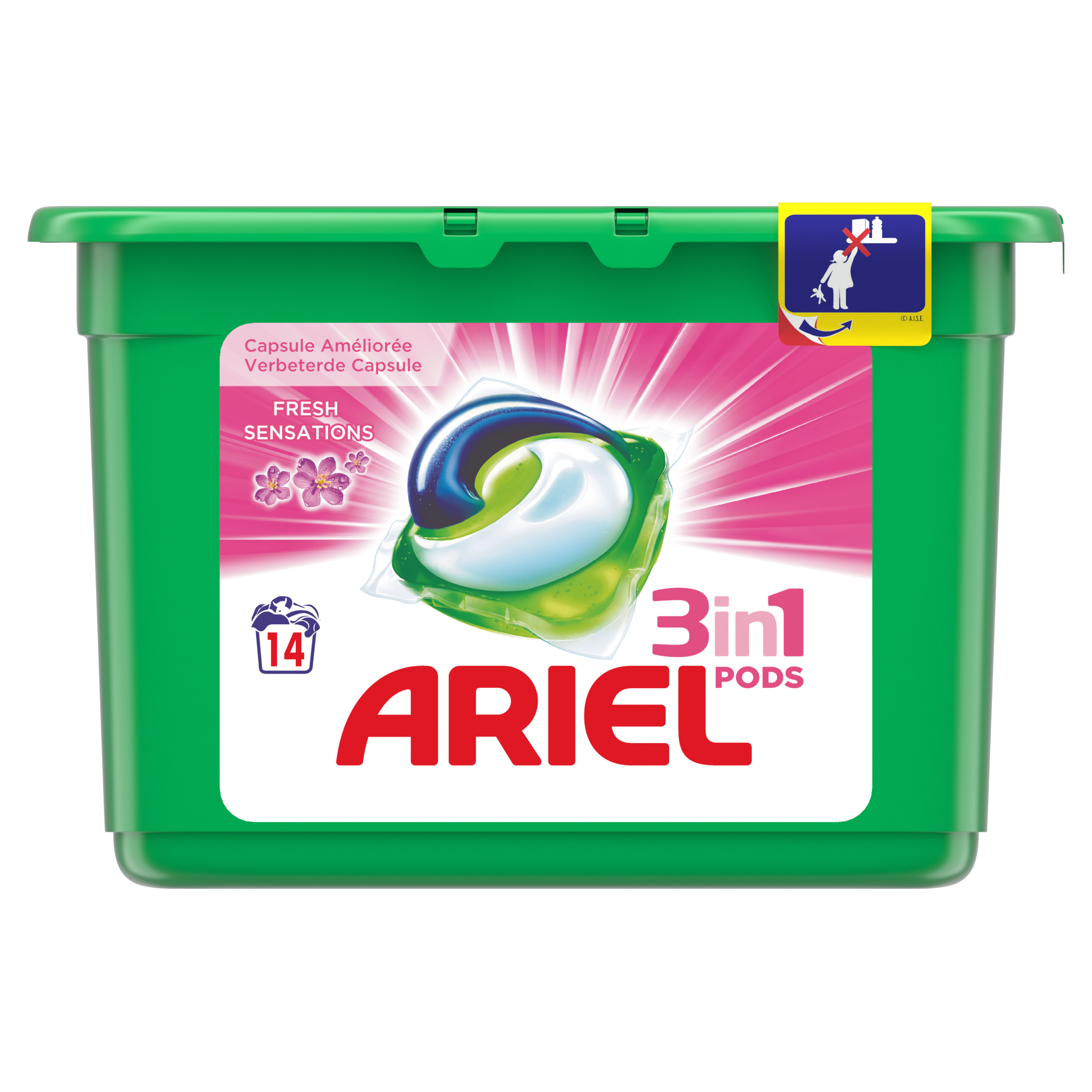 Ariel Pods Sensation Pink Wasmiddelcapsules 14x