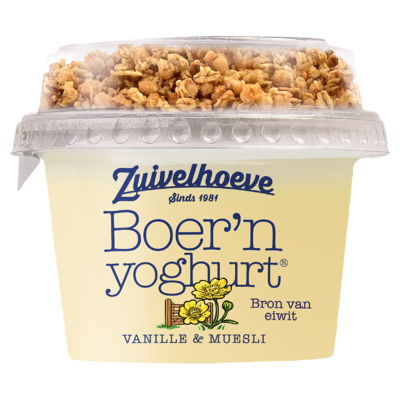Zuivelhoeve Boer'n Yoghurt Vanille & Muesli 170 g