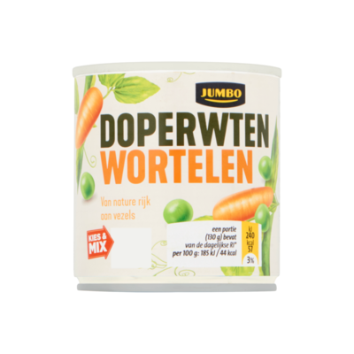 Huismerk Doperwten Wortelen
