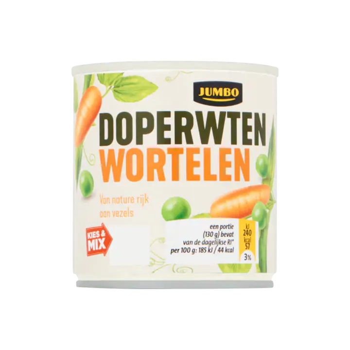Huismerk Doperwten Wortelen