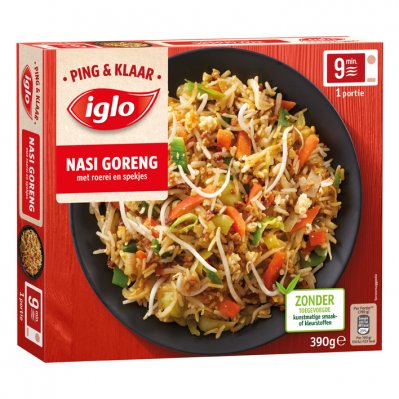Iglo Ping & klaar Nasi goreng ei spek