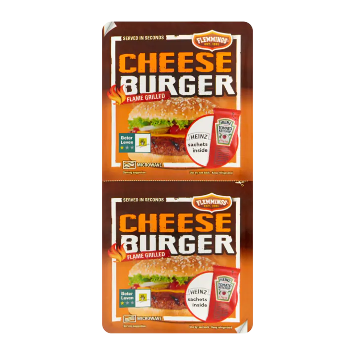 Flemmings Cheeseburger Flame Grilled 2 Stuks