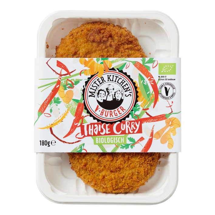 Mister Kitchen's V-burger Thaise curry