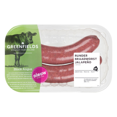 Huismerk Greenfields Black Angus runderbraadworst jalapeño