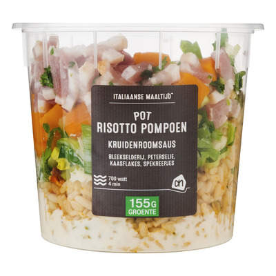 Huismerk Pot pompoen risotto