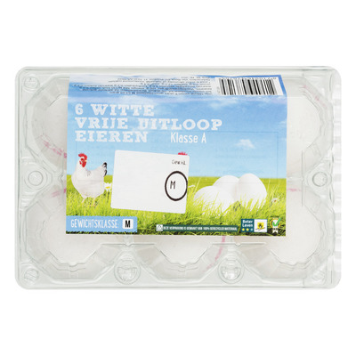 Witte vrije uitloop eieren M