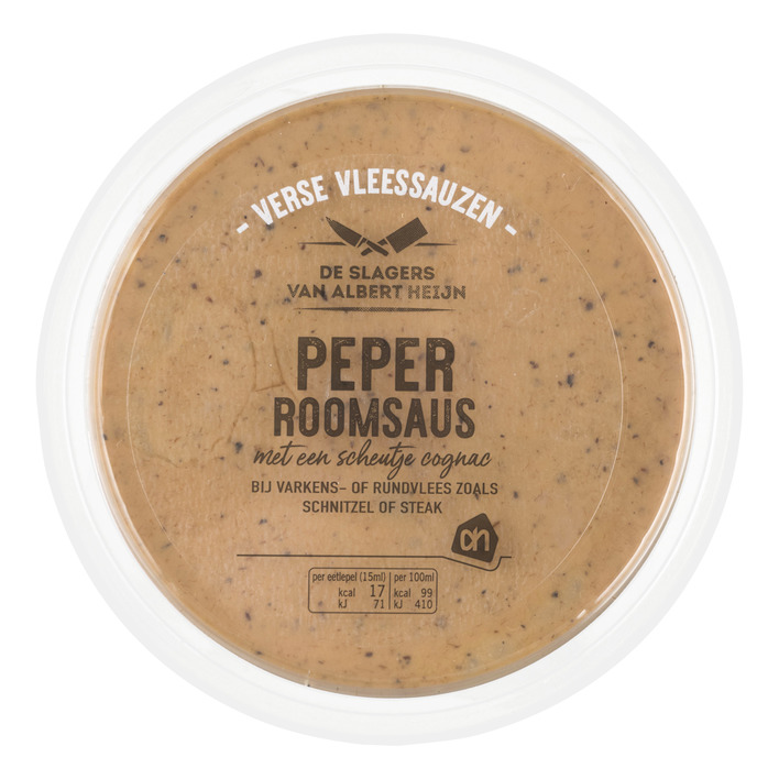 Huismerk Peper-roomsaus met scheutje cognac