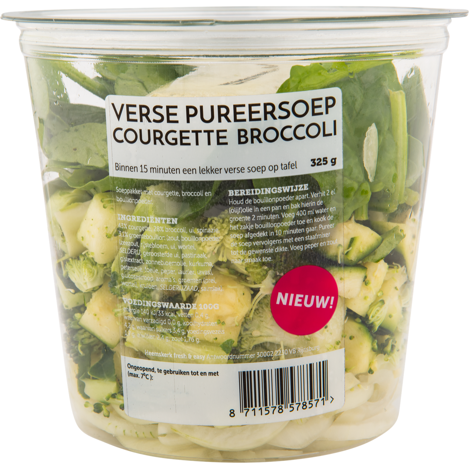 Fresh & easy Pureersoep courgette broccoli