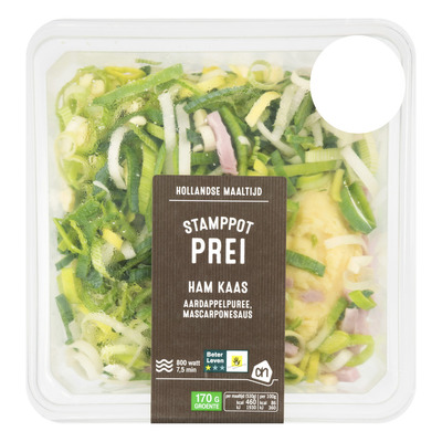 Huismerk Verse stamppot prei ham kaas
