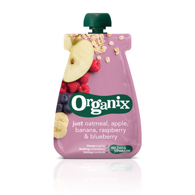 Organix Just oat apple banana raspberry blue