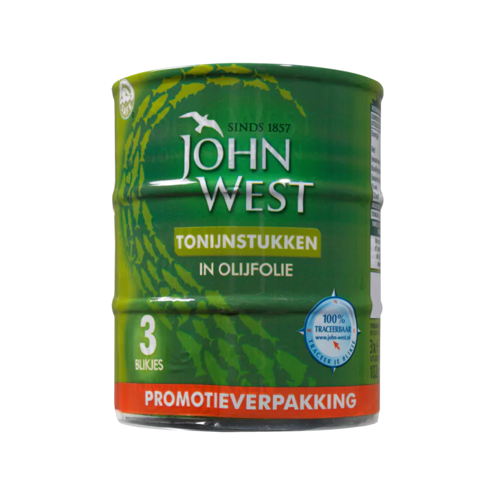 John West Tonijnstukken in Olijfolie Promotieverpakking