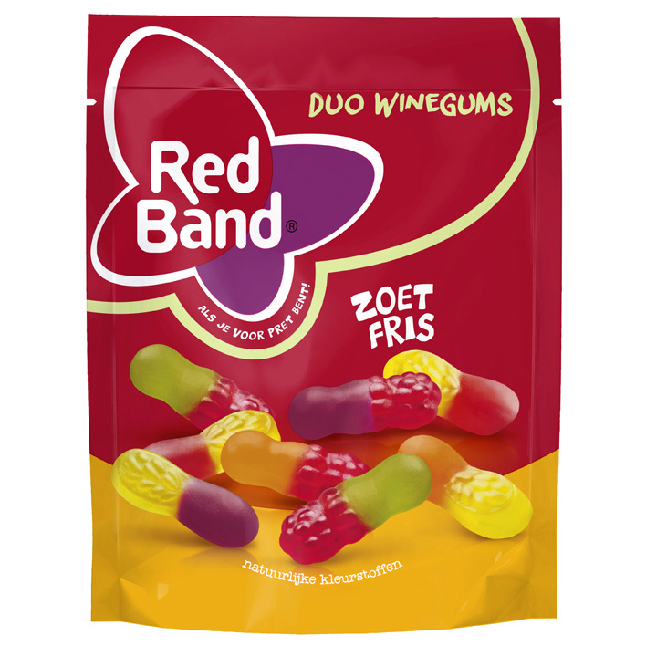 Red Band Duo winegums zoet fris