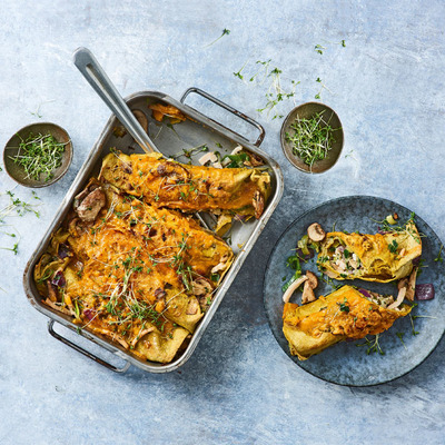 Allerhande Box Enchilada's gerookte kip & champignons