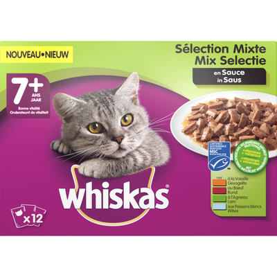Whiskas Mp senior vlees&vis selectie in saus