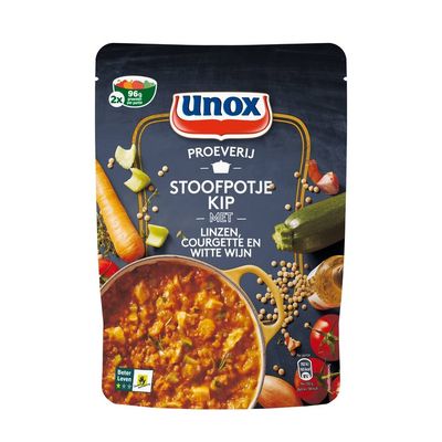 Unox Stoofpotje kip met linzen en courgette