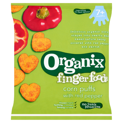 Organix Fingerfoods Maïs Knabbels met Rode Paprika 7+M 20 g