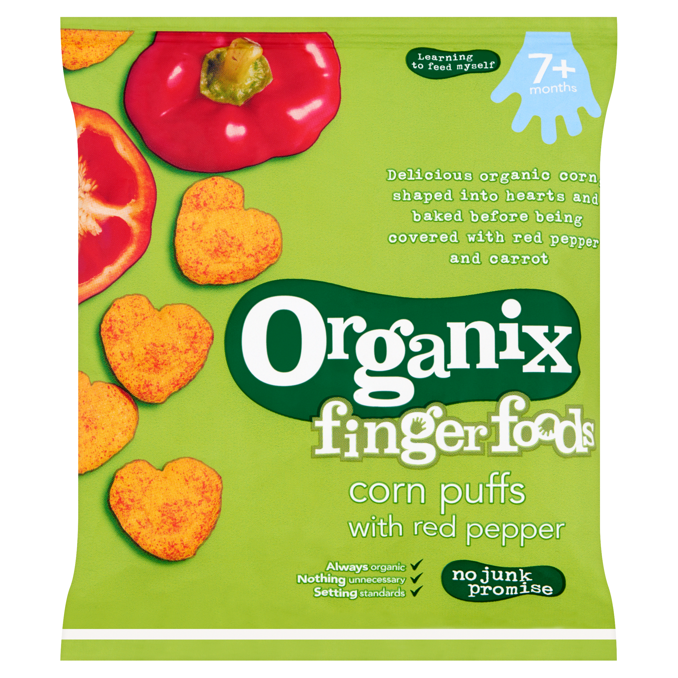 Organix Fingerfoods Maïs Knabbels met Rode Paprika 7+M 20 g