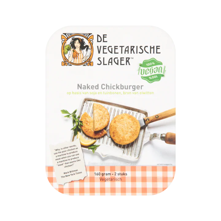 De Vegetarische Slager Naked Chickburger 2 Stuks