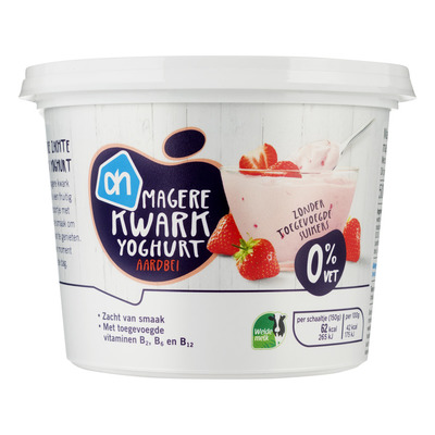 Huismerk Aardbeienkwark 0% vet