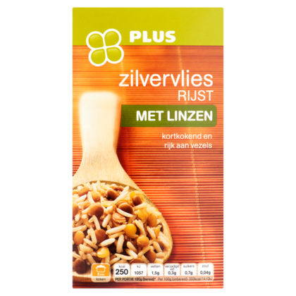 Huismerk Zilvervliesrijst met linzen