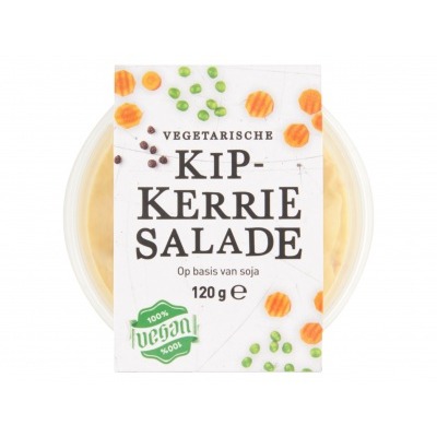 Vegetarische slager Vegetarische kip-kerrie salade