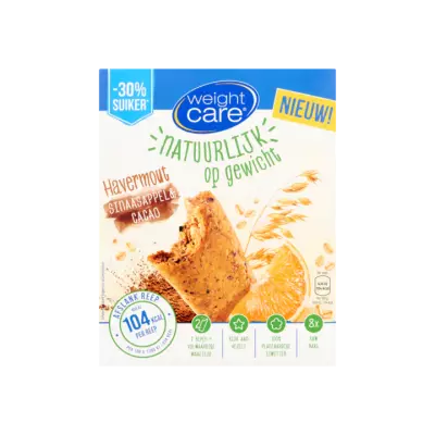 Weight Care Havermout Sinaasappel & Cacao 8 Stuks