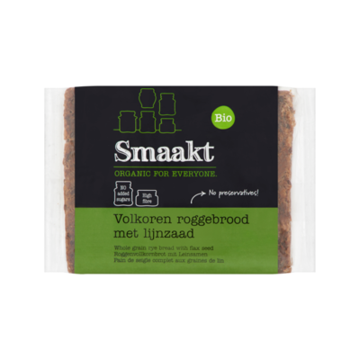 Smaakt Bio Volkoren Roggebrood met Lijnzaad