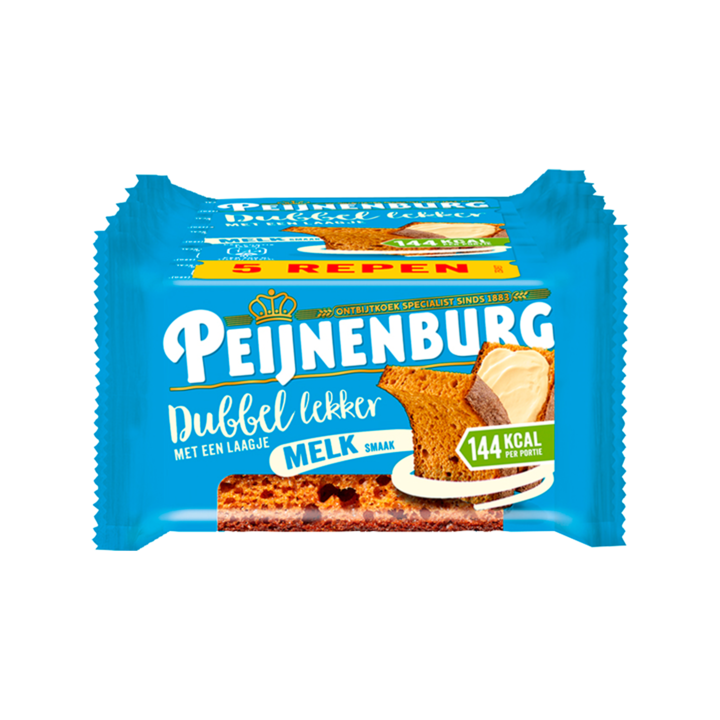Peijnenburg Ontbijtkoek Dubbel Lekker Melk 5 Repen