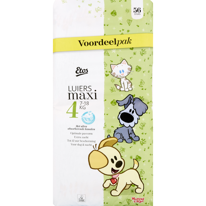 Huismerk Luiers maxi 4 voordeelpak