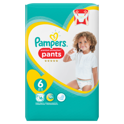 Pampers Premium Protection Pants S6, 16 Luierbroekjes, Zacht
