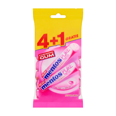 Mentos Gum Pure Fresh Bubble Fresh 4+1 gratis