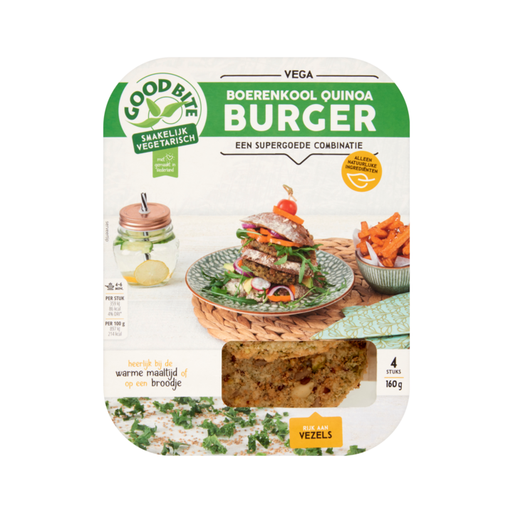 GoodBite Vega Boerenkool Quinoa Burger 4 Stuks