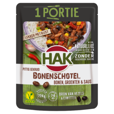 Hak Pittig Gekruid Bonenschotel Bonen, Groenten & Saus