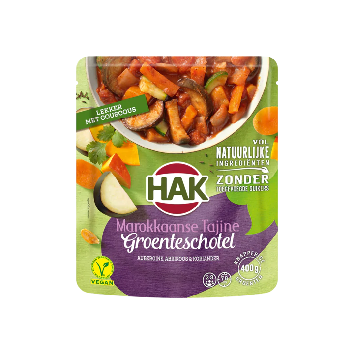 Hak Marokkaanse Tajine Groenteschotel Aubergine, Abrikoos & Koriander