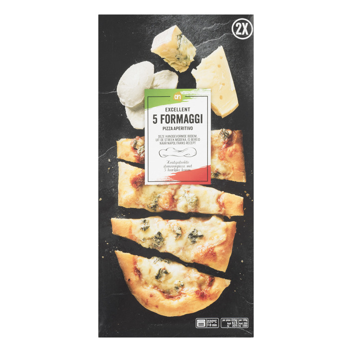 Huismerk Borrelpizza 5 formaggi