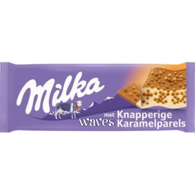 Milka Waves met stukjes karamel