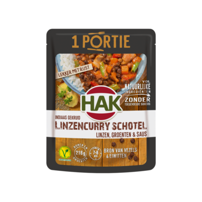 Hak Indiaas Gekruid Linzencurry Schotel Linzen, Groenten & Saus